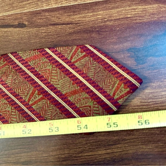 MISSONI Cravatte 100% Silk Red Striped Jacquard Repp Tie Made In Italy - Picture 10 of 10